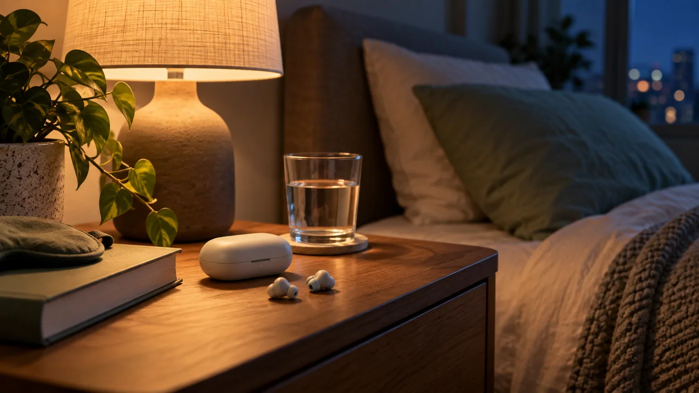 AI-generated illustration for Build a Calmer Night Routine With Sleep Earbuds